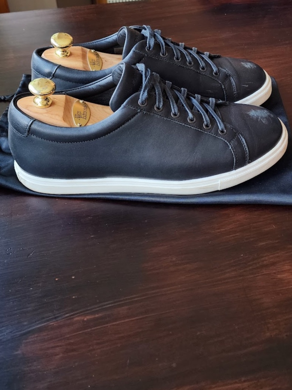 Patina by Portland Leather Black Leather Sneakers Men’s 9.5 – Minimal Low Top - Picture 5 of 11